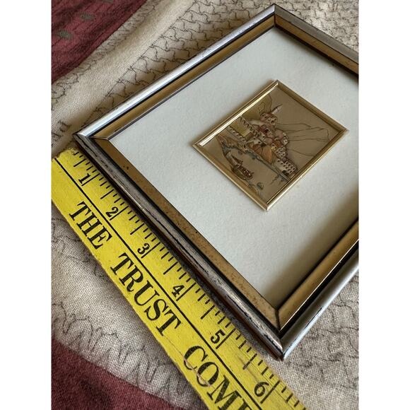 Vintage Italian Silver Framed Pictures set of 2 signed print accent wall art - Picture 7 of 16